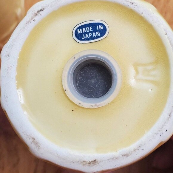 Vintage Occupied Japan Silo Shaped Farm Salt and Pepper Shakers Fall Orange - Picture 2 of 8